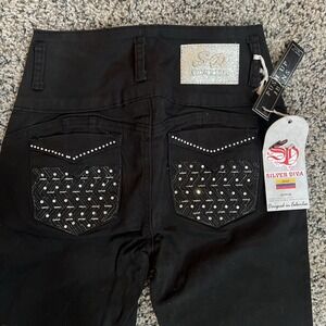 Silver Diva High Waist Stretch Push Up, Colombian Style Skinny, Colita levantada